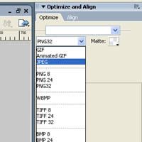 Screenshot of Fireworks' image export panel