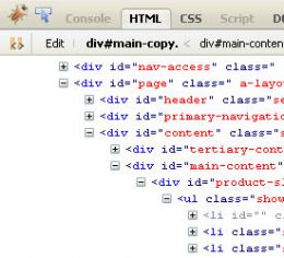 Firebug's HTML tab