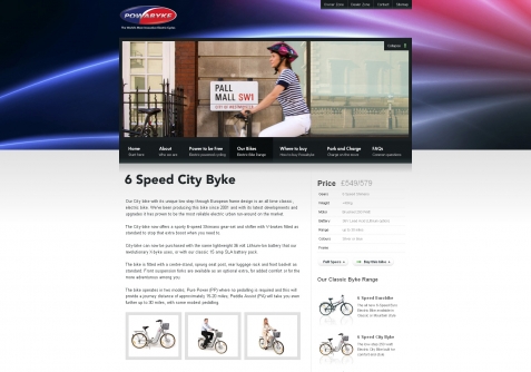 Screenshot of the Powabyke website